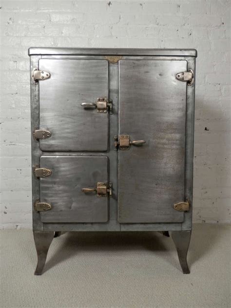 antique ice box metal liner|antique metal ice box.